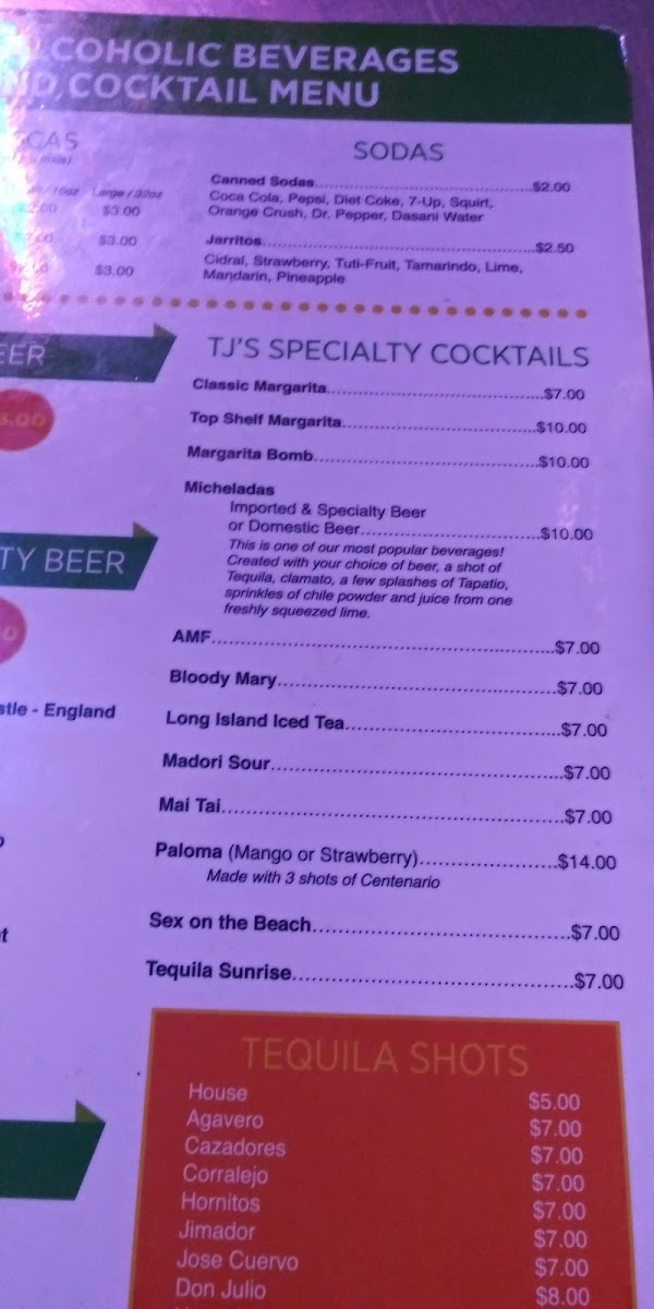 TJs Bar & Grill Menu - Image 4